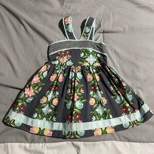 Matilda Jane Hello Lovely Saturday Afternoon Gray Floral Top Size 4